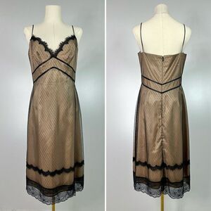 ABS Allen Schwartz Dress Lace Overlay Sz 8 Coquette Fairy Whimsy Goth Date Night